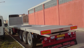 3 Dingilli Flat-bed / Platform Konteyner Tayc Yar Rmork | Sal & Ak Kasa Flatbed