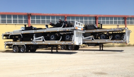 2 Axle Flat-bed (Platform - Flat Deck) Semi-Trailer (20 - 40 ft Container Compatible)