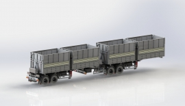 Cotton Transport Trailer - Triple Wagon Side Tipper Semi-trailer | Side Dump Semi Trailer