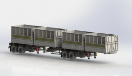 Cotton Transport Trailer - Triple Wagon Side Tipper Semi-trailer | Side Dump Semi Trailer